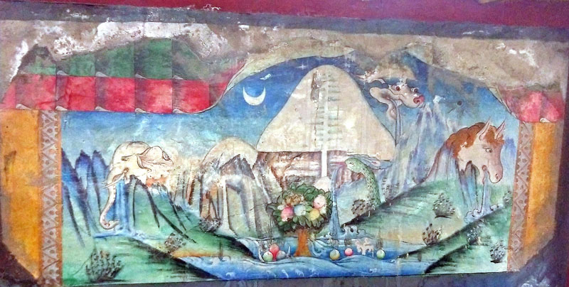    Le tableau illustrant les 4 sources du mont Kailash
