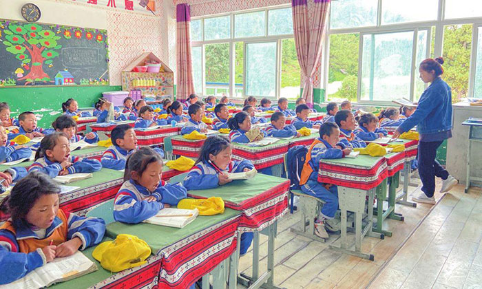 Une classe au Tibet Photo Xie Wenting/Global Times