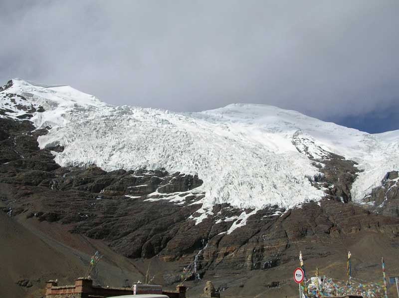 Fonte des glaciers au Tibet (photo JPDes., 2008)
