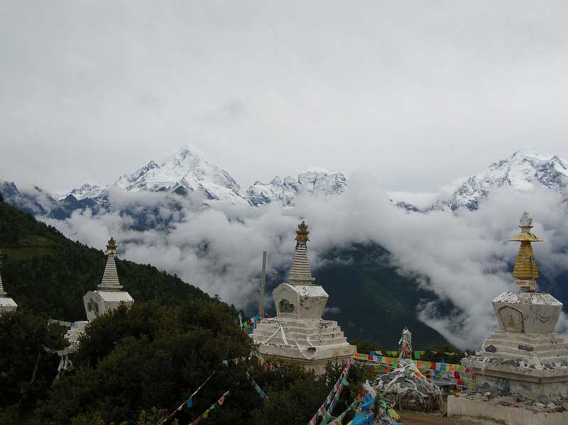  Glaciers du mont Meili au nord du Sichuan (photo JPDes., 2007)